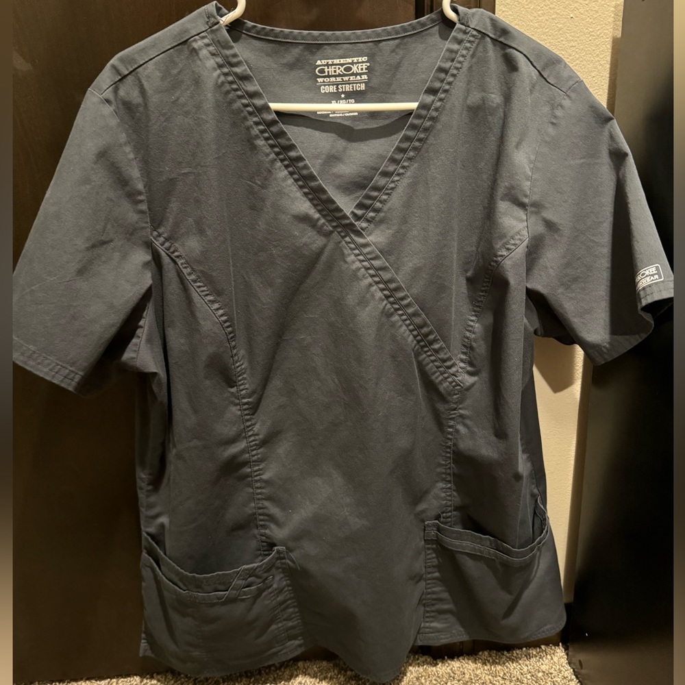 Pewter XL Cherokee Core Stretch scrub top